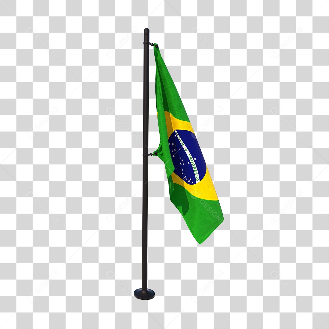 Bandeira do Brasil Elemento 3D PNG Transparente