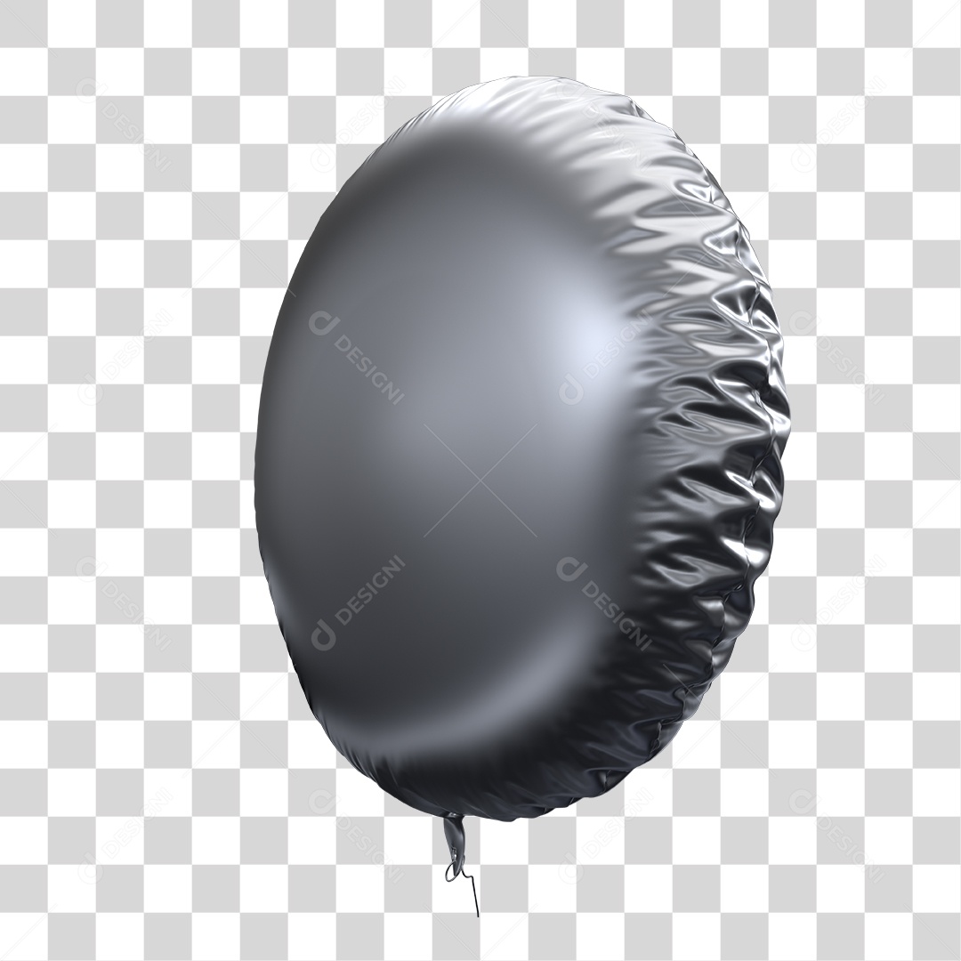 Balão Aniversário Prata PNG Transparente