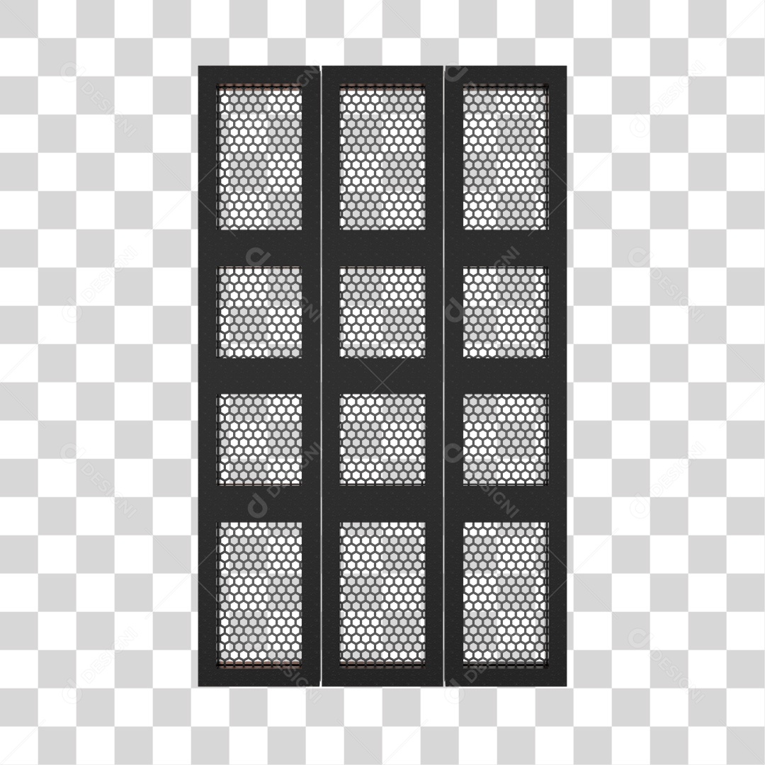 Grade de Ferro Elemento 3D Para Composição PNG Transparente