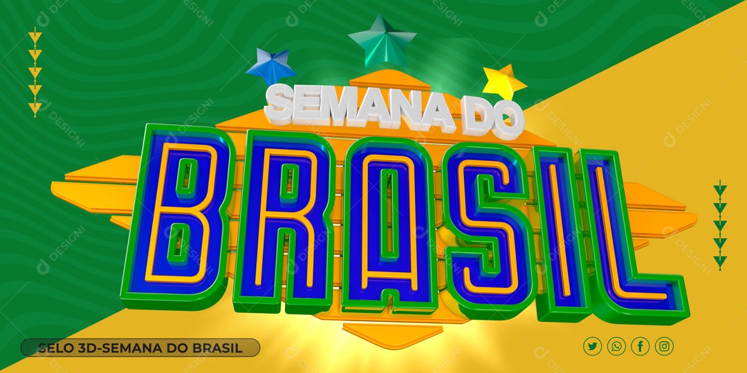 Selo 3D Para Composição Semana Do Brasil PNG Transparente