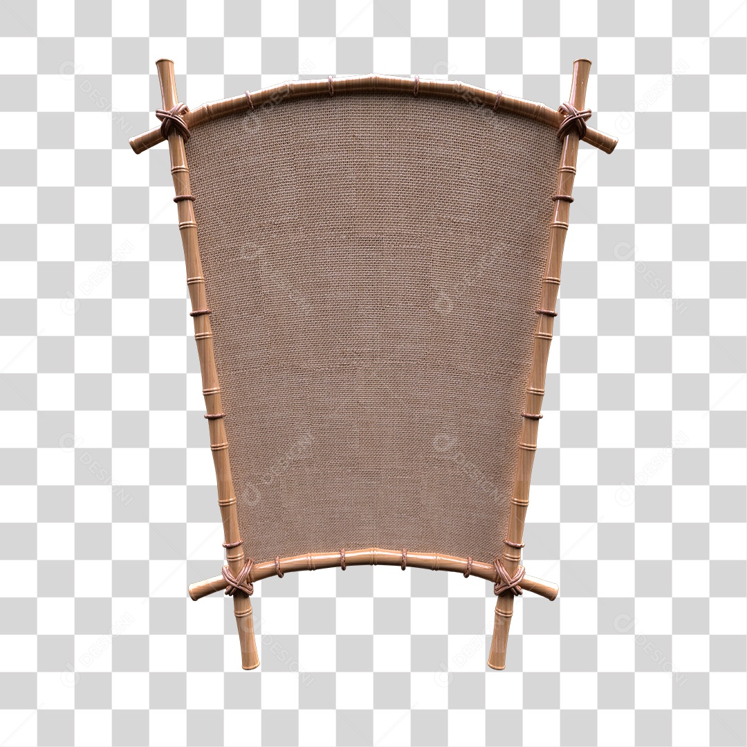 Moldura de Bambu Elemento 3D PNG Transparente