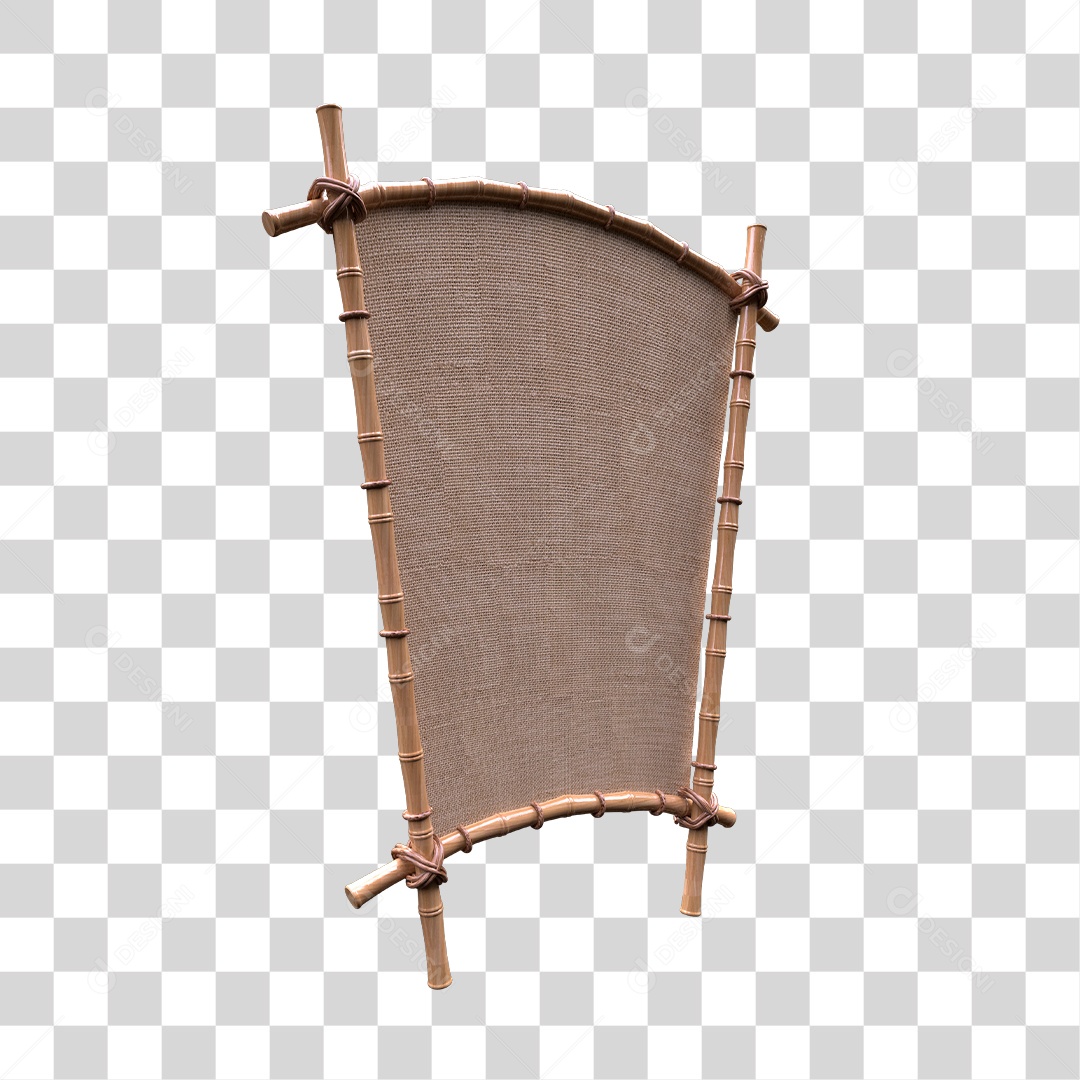 Moldura de Bambu Elemento 3D PNG Transparente