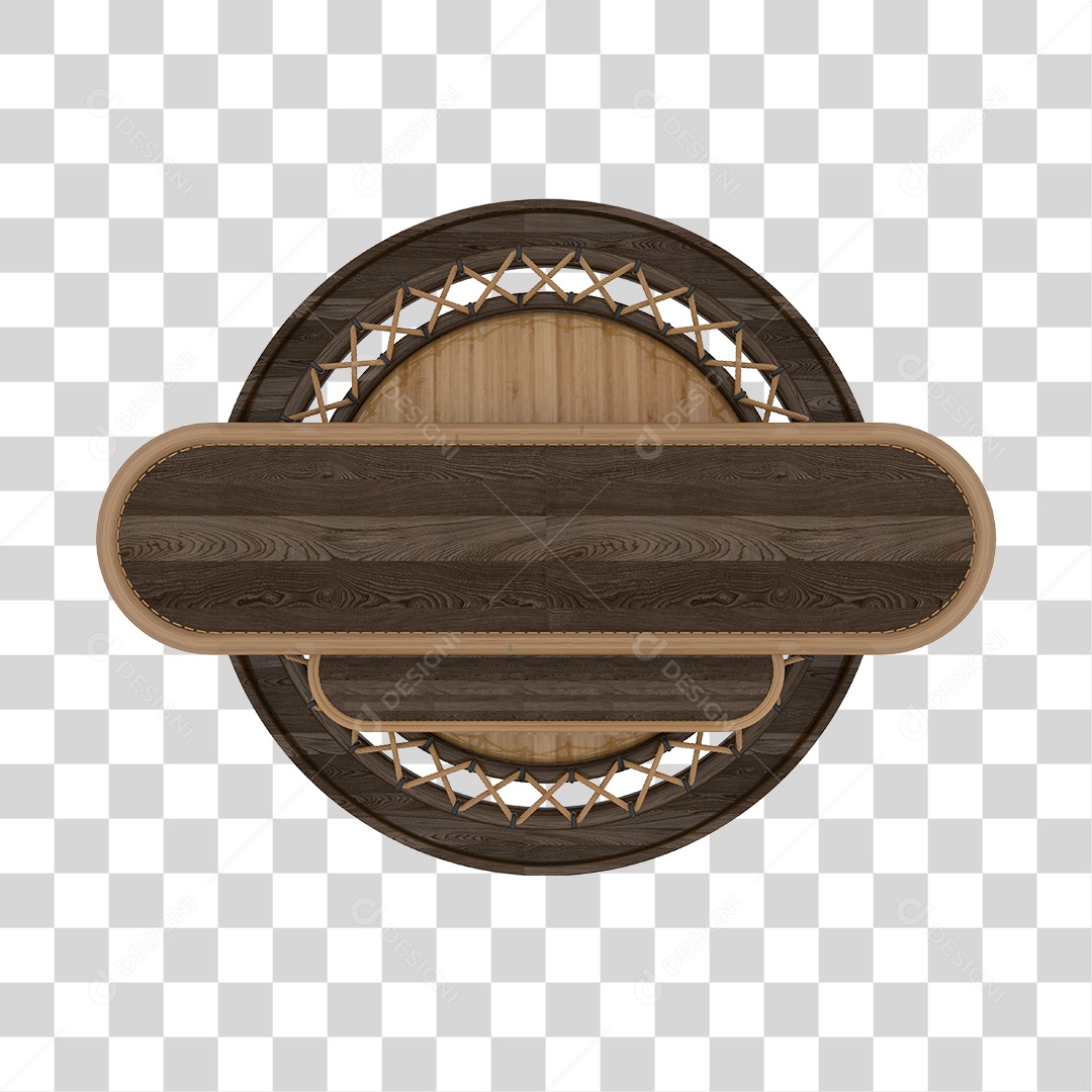 Placa de Madeira Redonda PNG Transparente