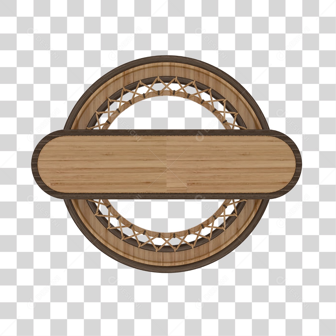 Placa de Madeira Redonda PNG Transparente