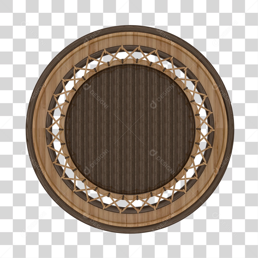 Placa de Madeira Redonda PNG Transparente