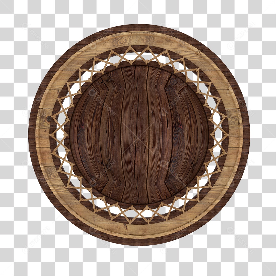 Placa de Madeira Redonda PNG Transparente
