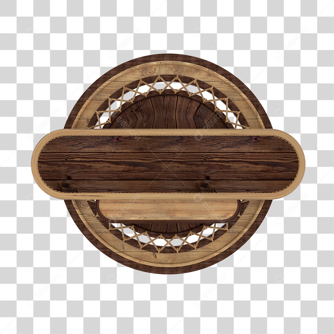 Placa de Madeira Redonda PNG Transparente