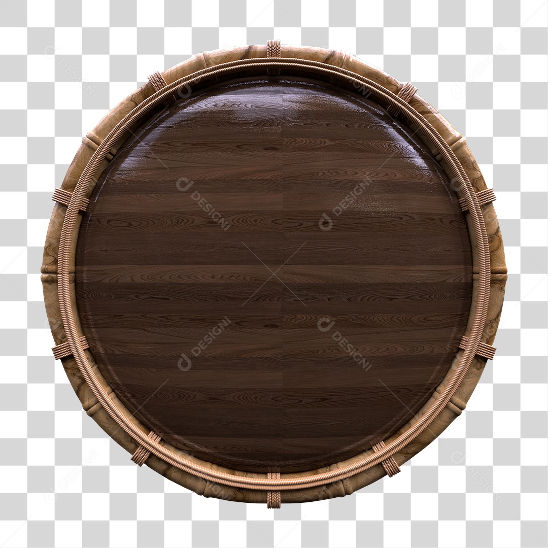 Placa de Madeira Redonda PNG Transparente