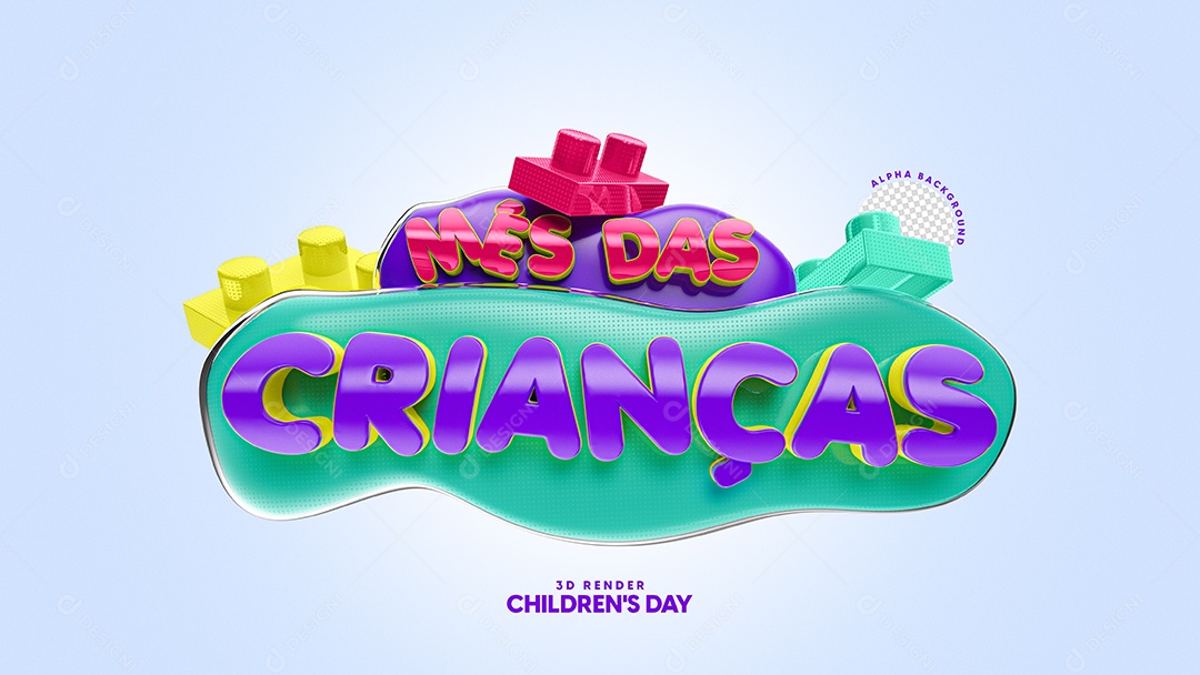 Selo 3D Para Composição Dia Das Crianças PSD