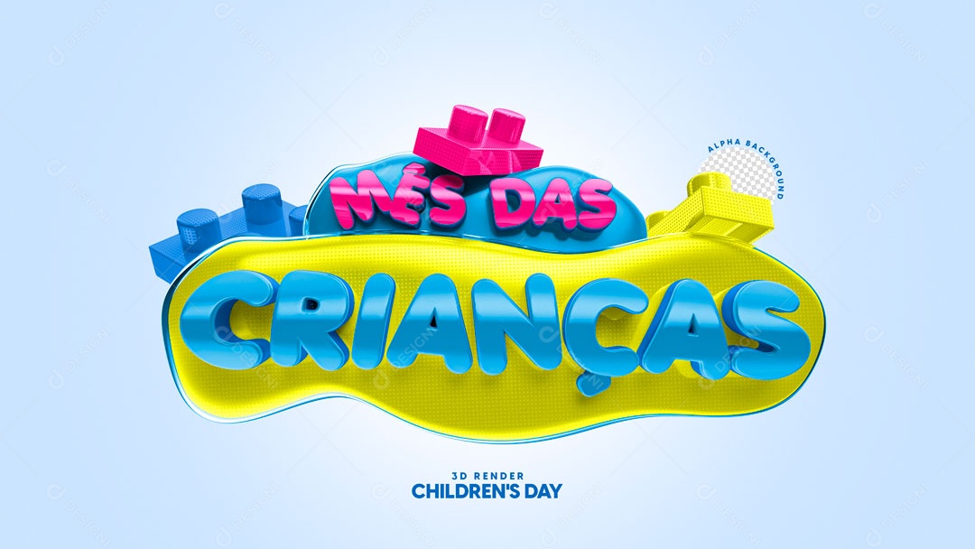 Selo 3D Para Composição Dia Das Crianças PSD
