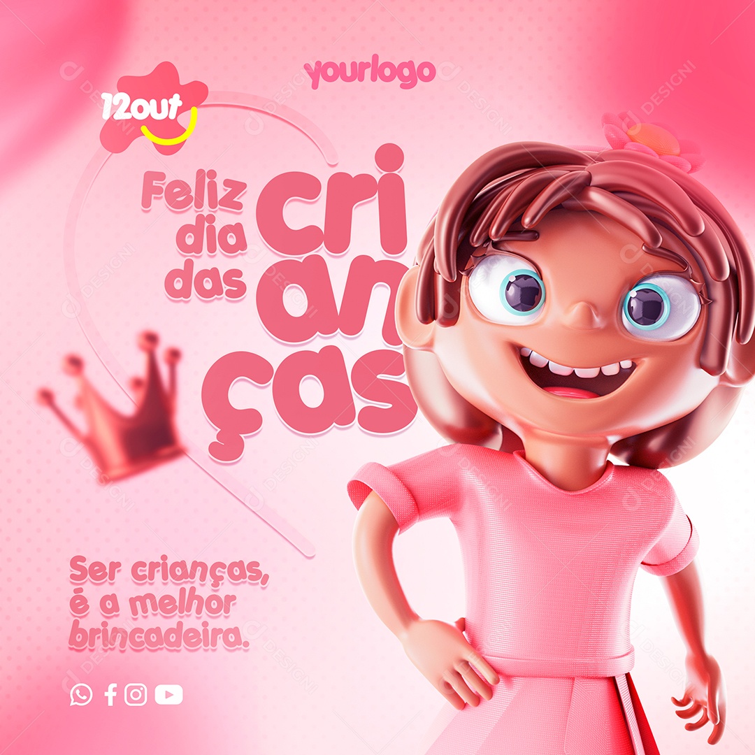 Data Comemorativa Dia Das Crianças Social Media PSD Editável