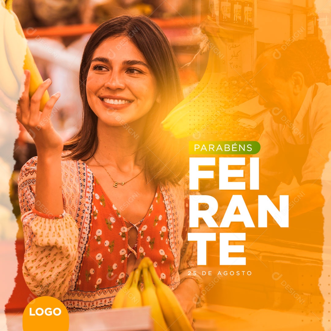 Parabéns Feirante Data Comemorativa Social Media PSD Editável