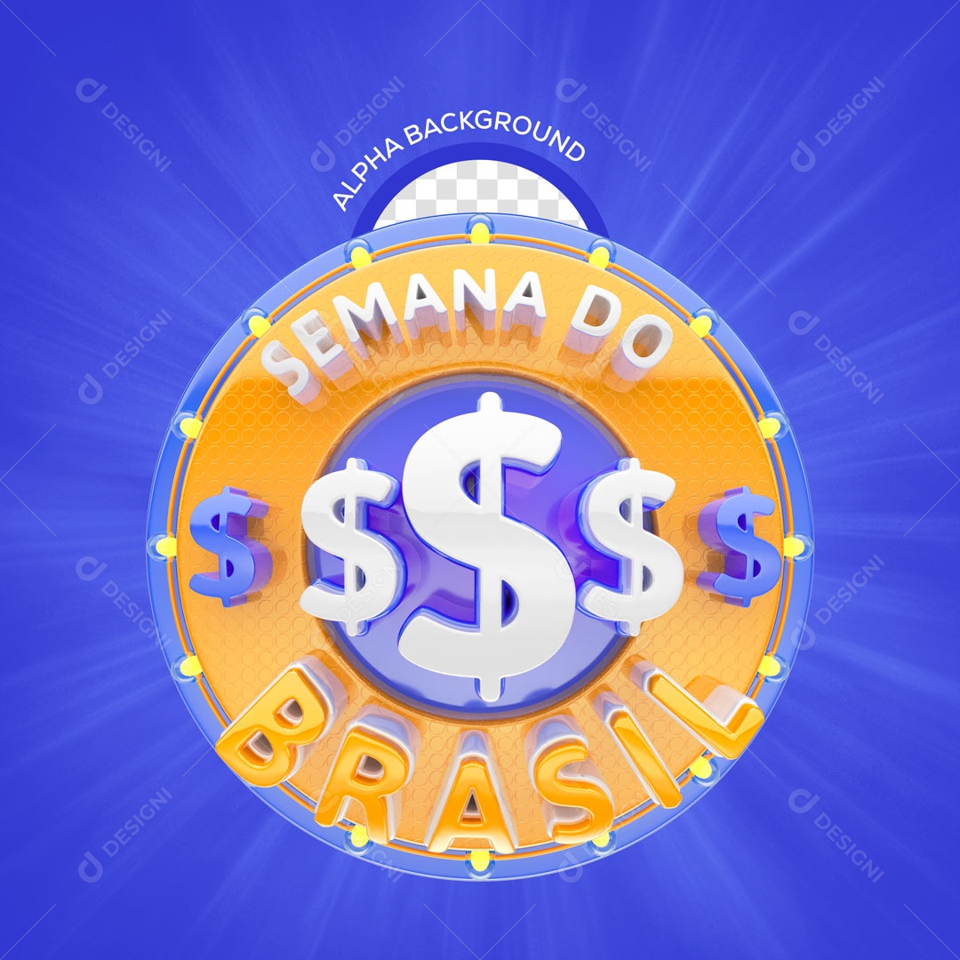 Selo 3D Para Composição Semana Do Brasil PSD