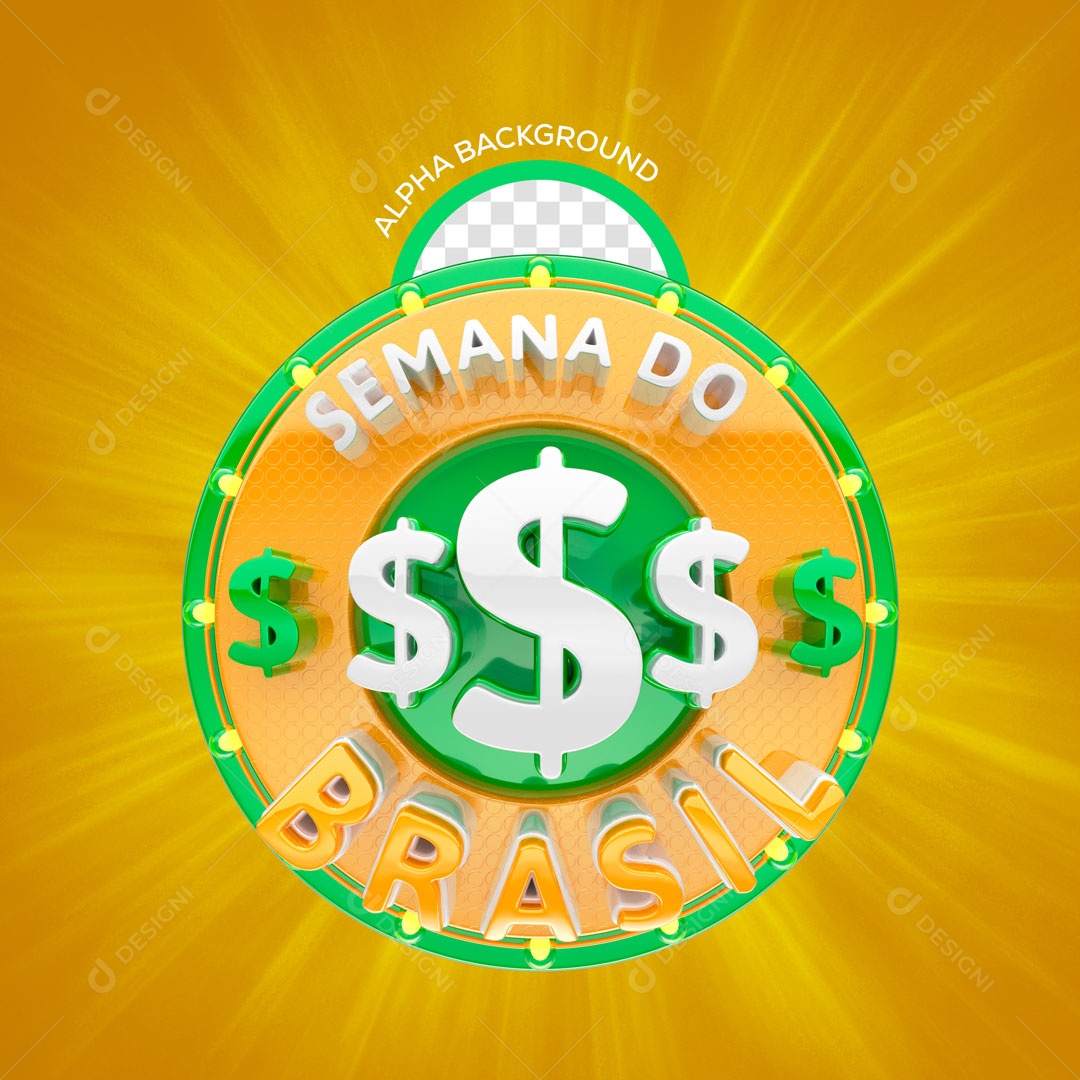 Selo 3D Para Composição Semana Do Brasil PSD