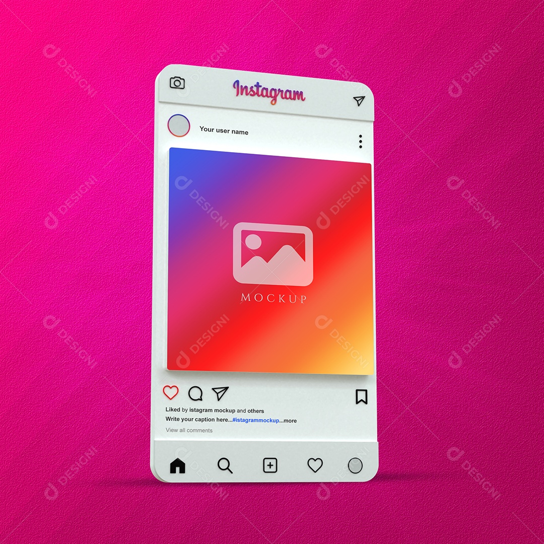Mockup do Instagram 3D PSD Editável