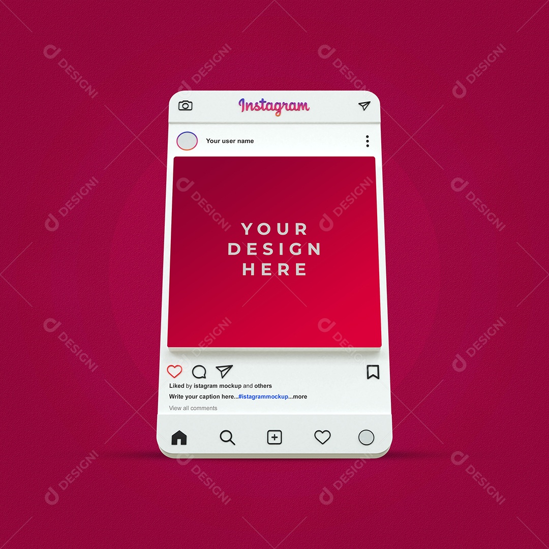 Mockup do Instagram 3D PSD Editável