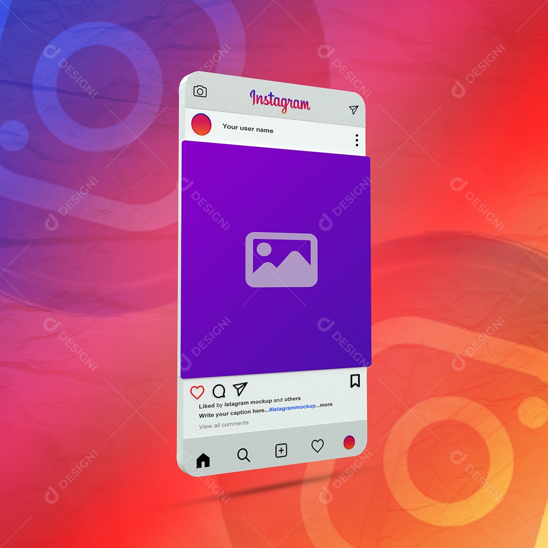 Mockup do Instagram 3D PSD Editável