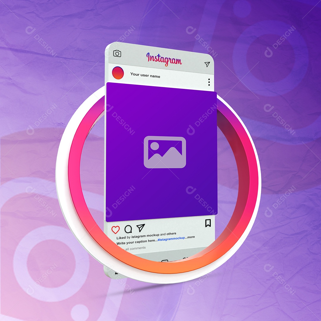 Mockup do Instagram 3D PSD Editável