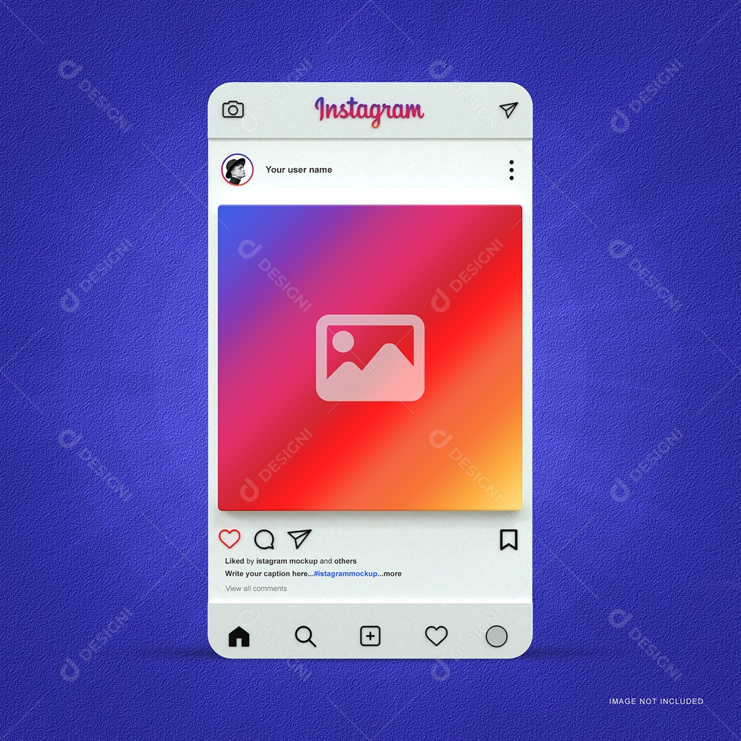 Mockup do Instagram 3D PSD Editável