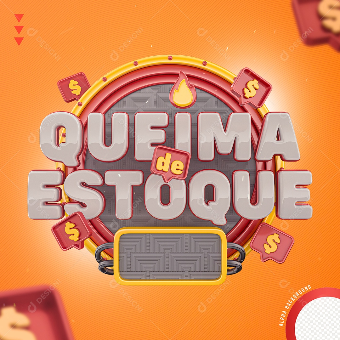 Selo 3D Para Composição Queima De Estoque PNG Transparente