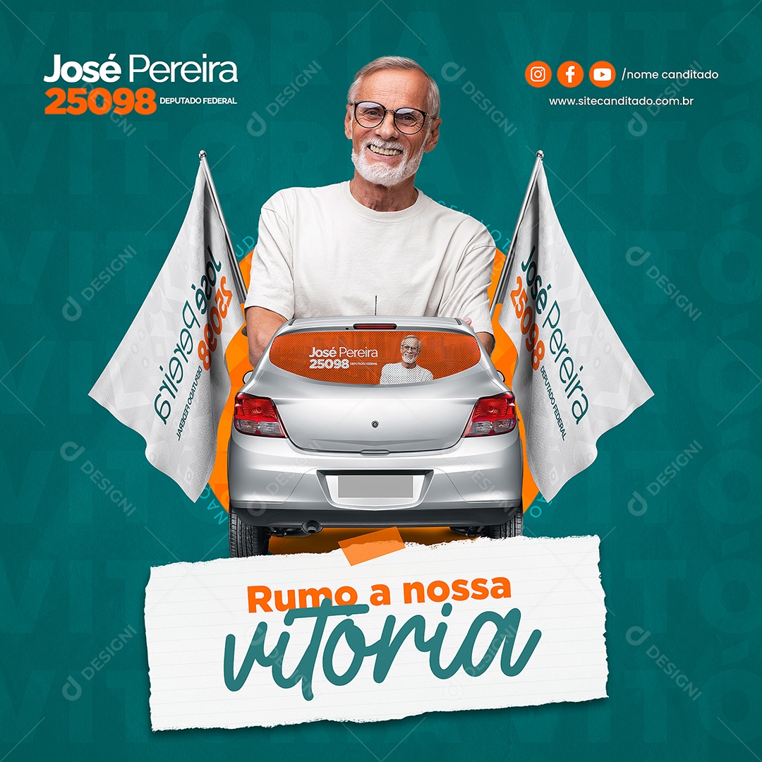 Rumo a nossa Vitória Política Social Media PSD Editável