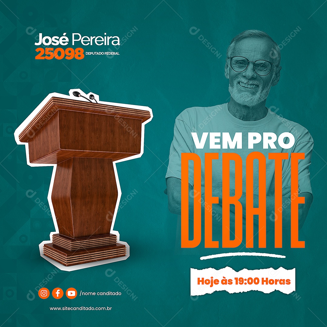 Vem pro debate Política Social Media PSD Editável