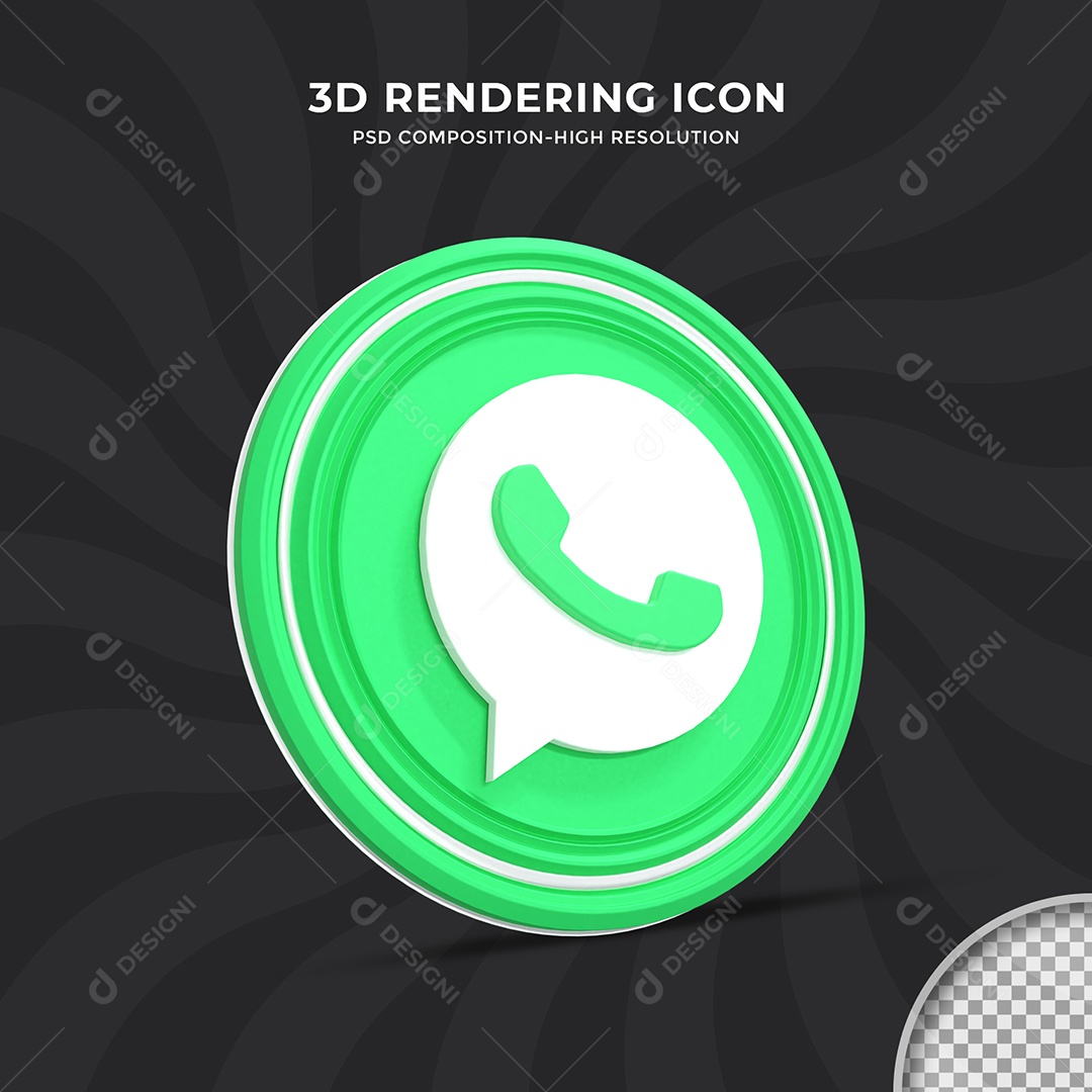 Ícone 3D Whatsapp Para Composição PSD