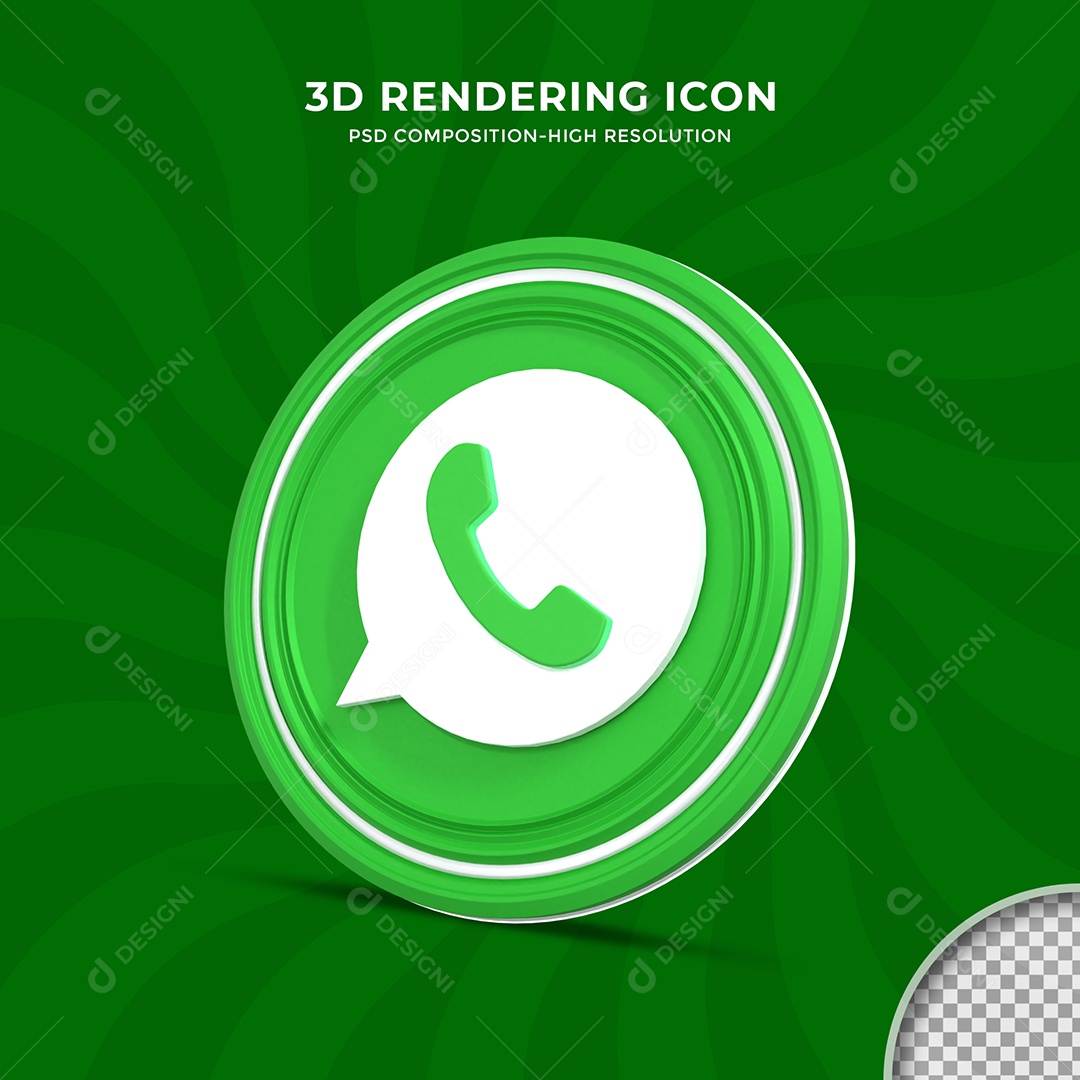 Whatsapp Ícone 3D Para Composição PSD