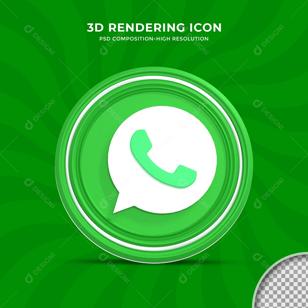 Ícone 3D Whatsapp Para Composição PSD