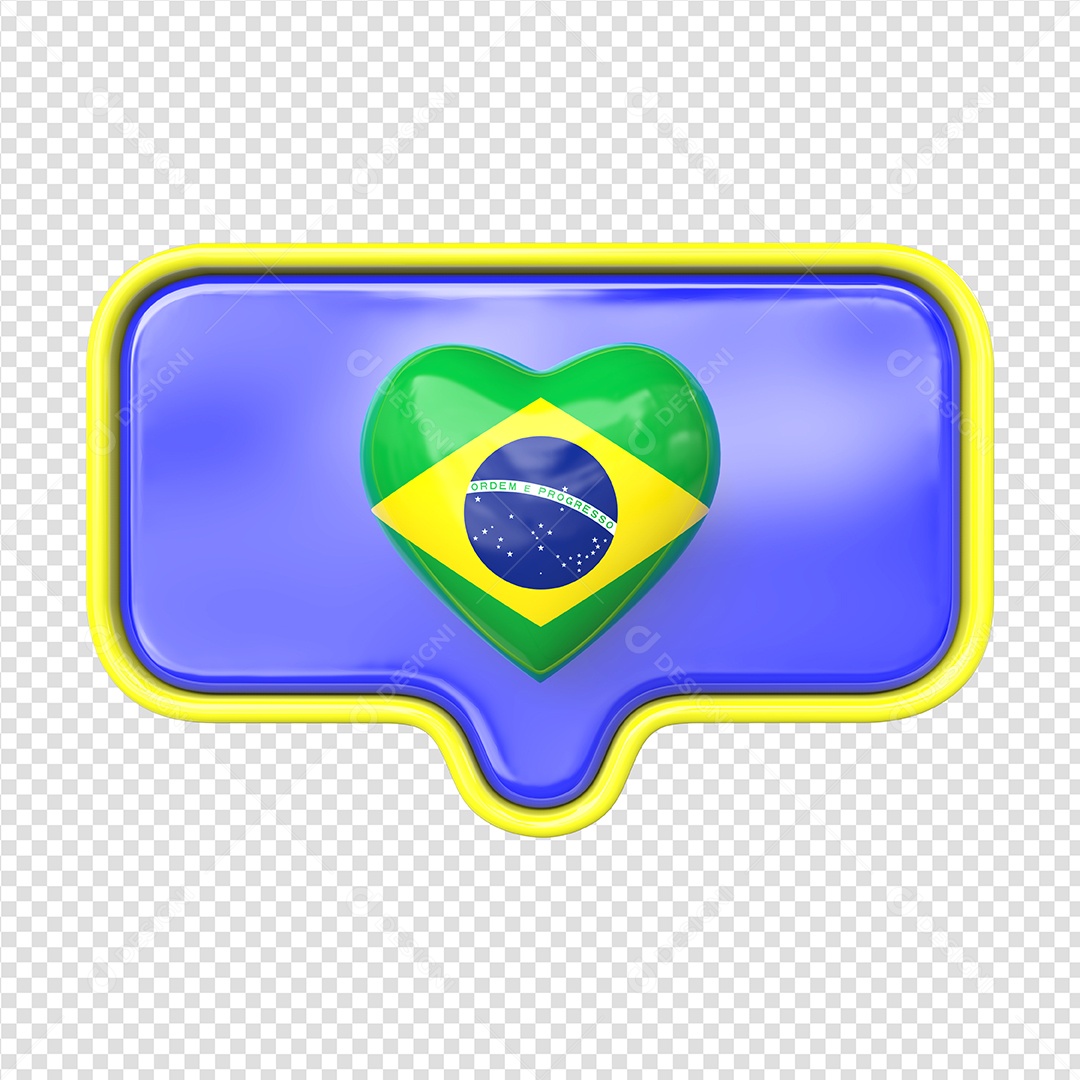 Ícone 3D Like da Independência Elemento para Composição PSD