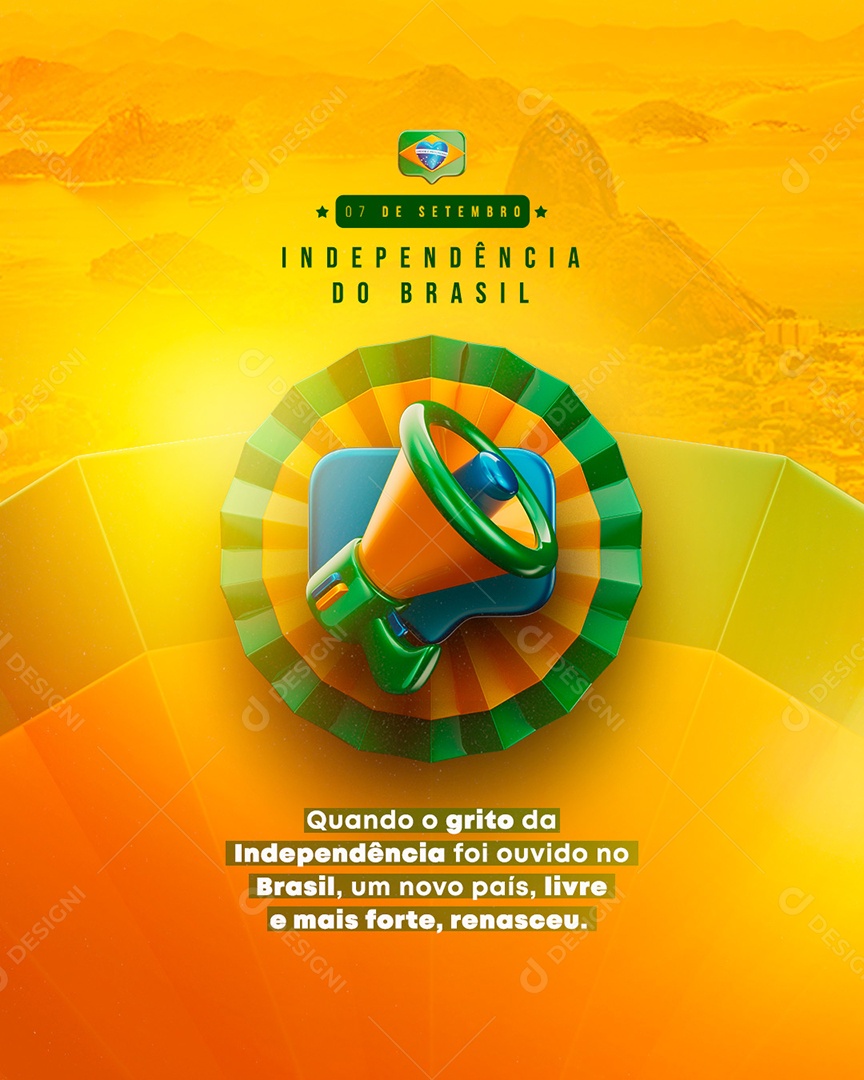 Um novo País livre e mais forte Dia da Independência do Brasil Social Media PSD Editável