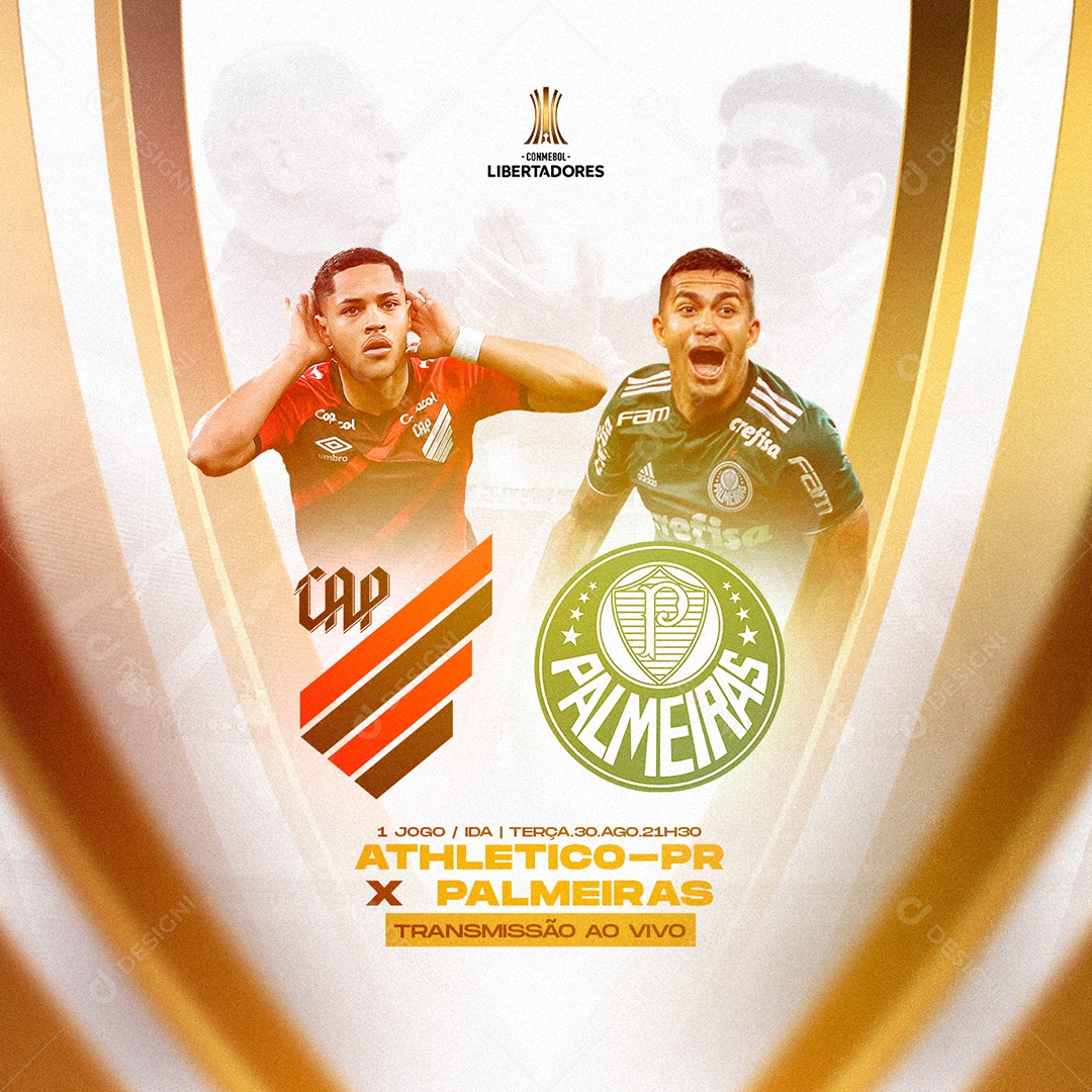 Futebol Athletico Paranaense vs Palmeiras Semifinal da Copa Libertadores Social Media PSD Editável
