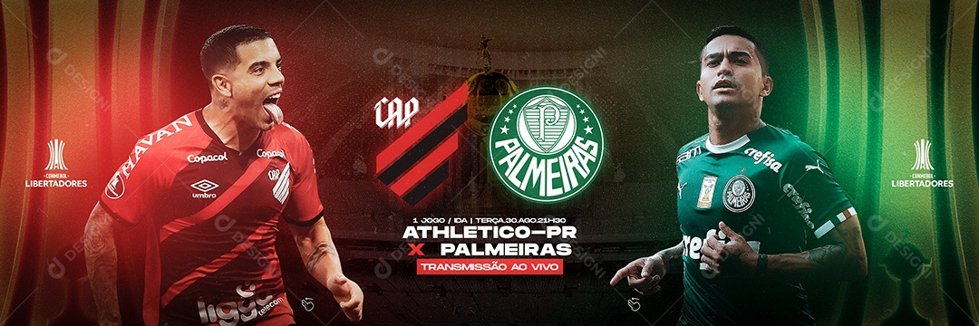 Social Media Athletico Paranaense vs Palmeiras Semifinal da Copa Libertadores Carrossel PSD Editável