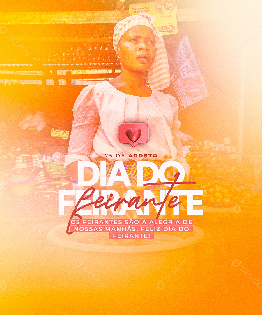 Os feirantes são a alegria de nossas manhãs Dia do Feirante Social Media PSD Editável