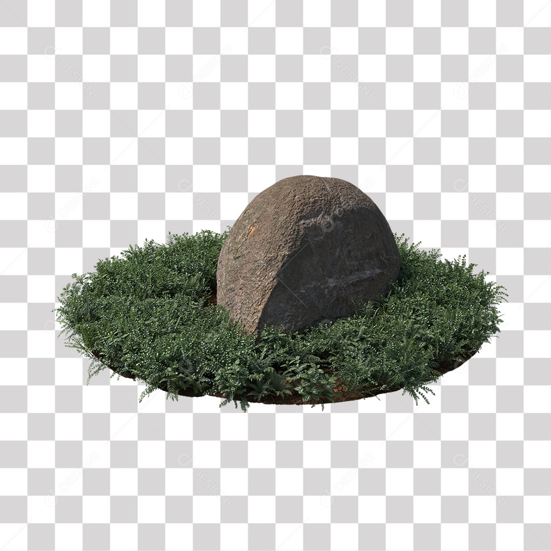 Planta com folhas verdes pedra PNG Transparente