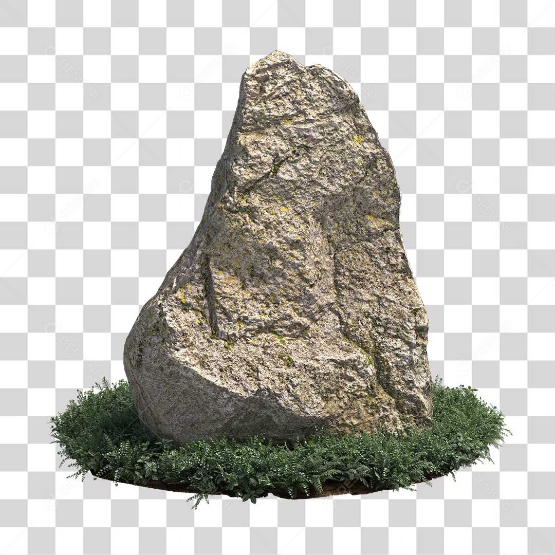 Planta com folhas verdes pedra PNG Transparente