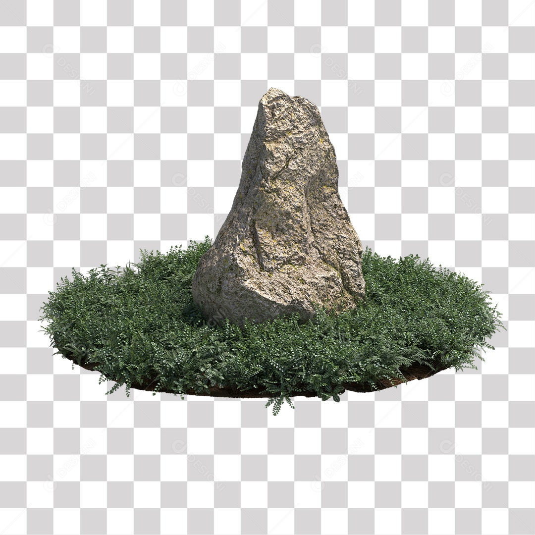 Planta com folhas verdes pedra PNG Transparente