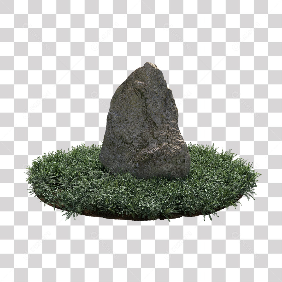 Planta com folhas verdes pedra PNG Transparente