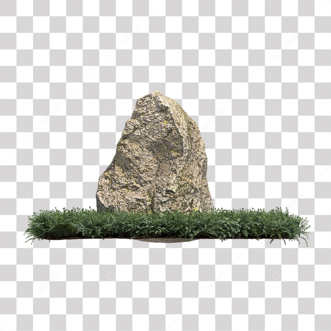 Planta com folhas verdes pedra PNG Transparente