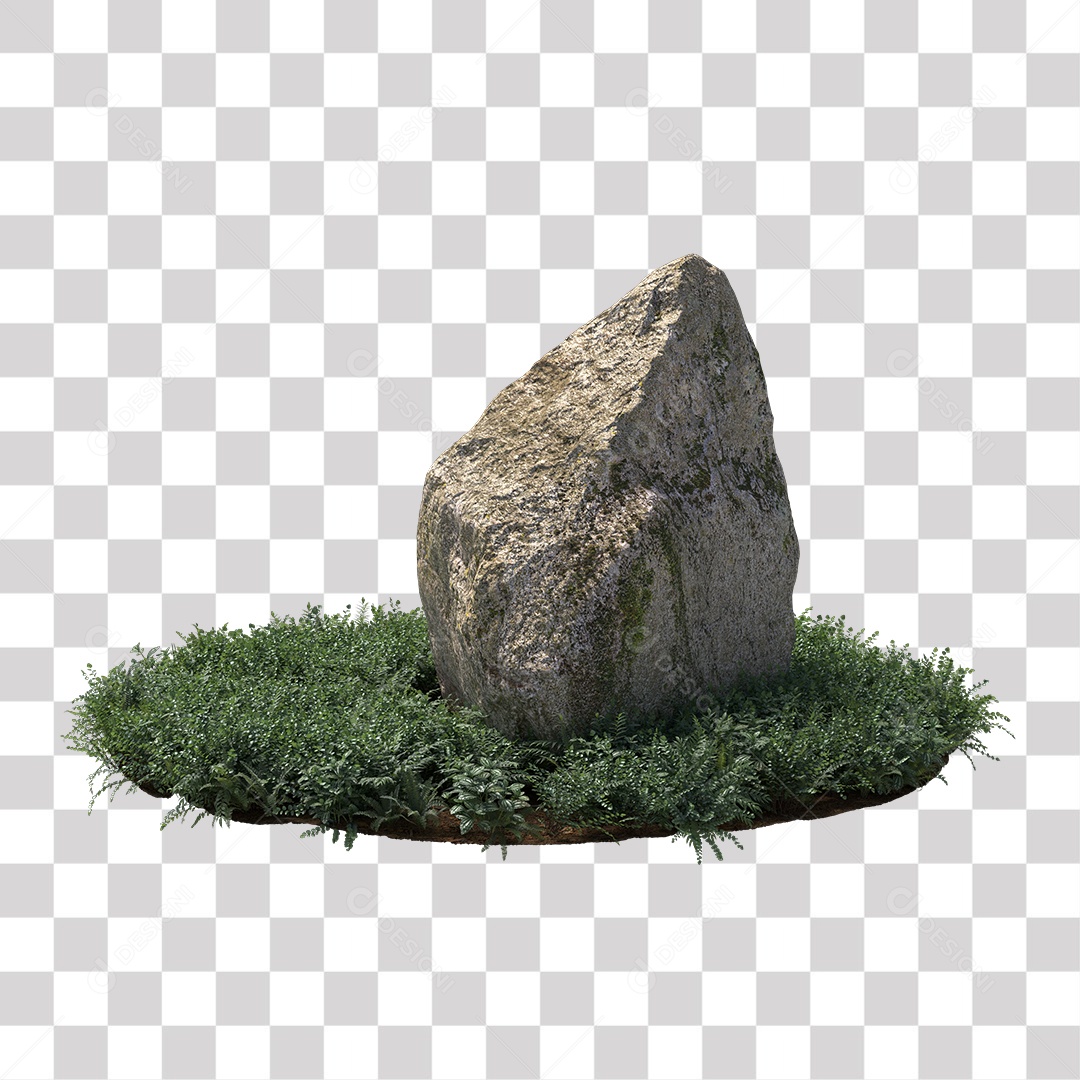 Planta com folhas verdes pedra PNG Transparente