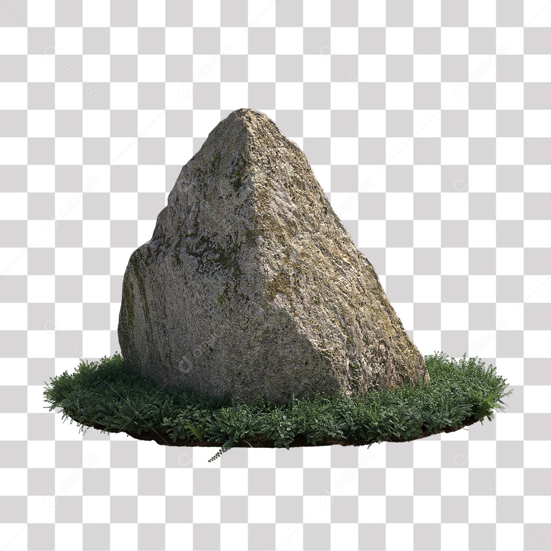 Planta com folhas verdes pedra PNG Transparente