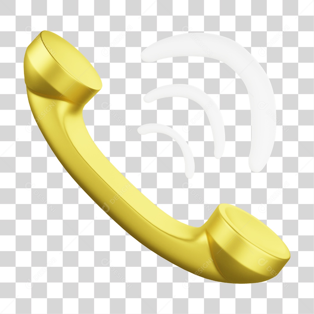 Telefone Dourado para Ligações PNG Transparente