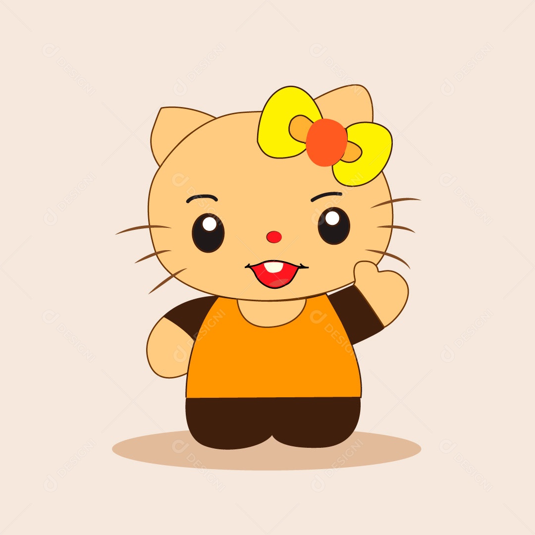 Desenho de filhote de gato felino Vetores EPS