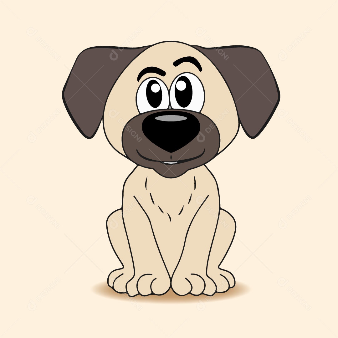 Desenho de filhote de cachorro Ilustração Vetores EPS