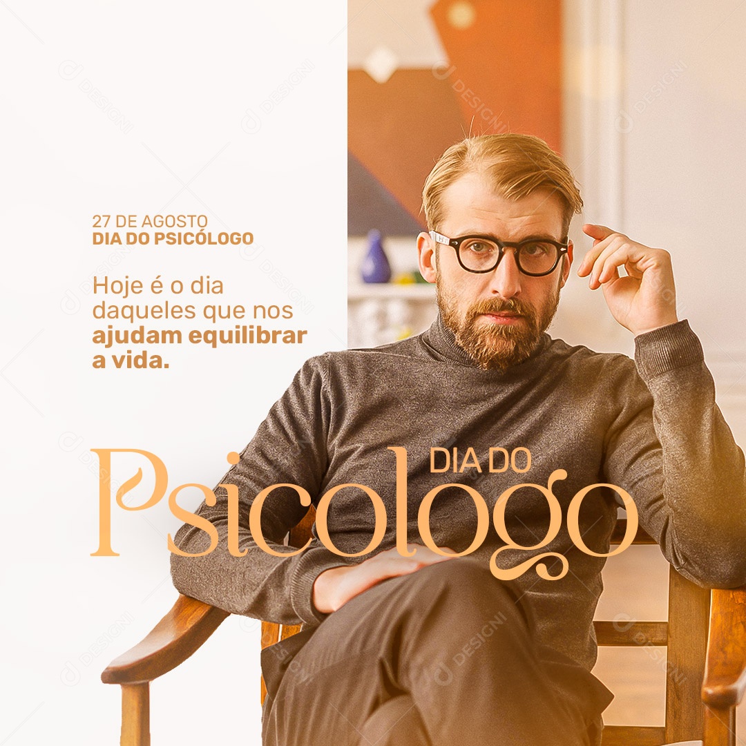 Social Media 27 de Agosto Dia do Psicólogo PSD Editável