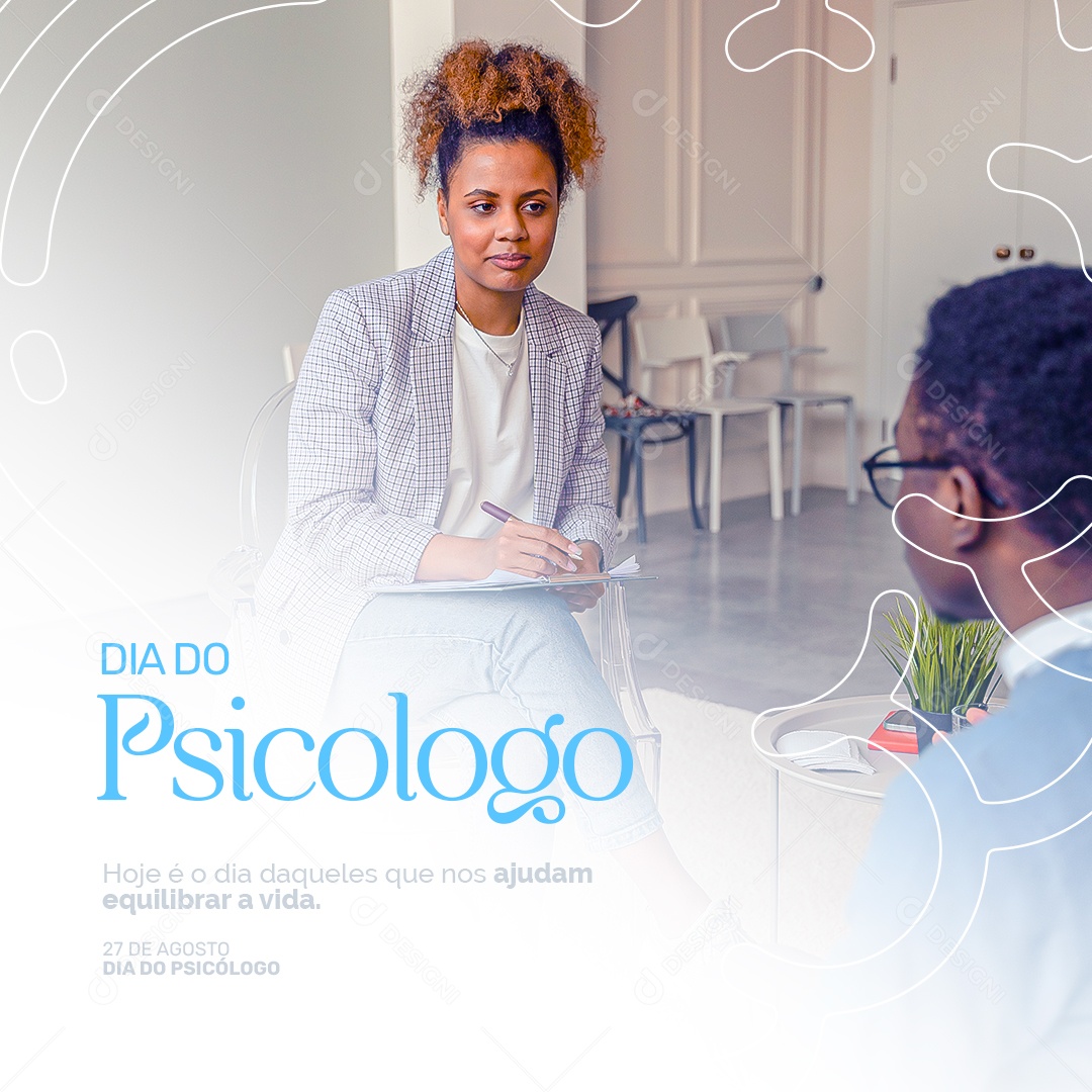 Social Media Feliz Dia do Psicólogo 27 de Agosto PSD Editável