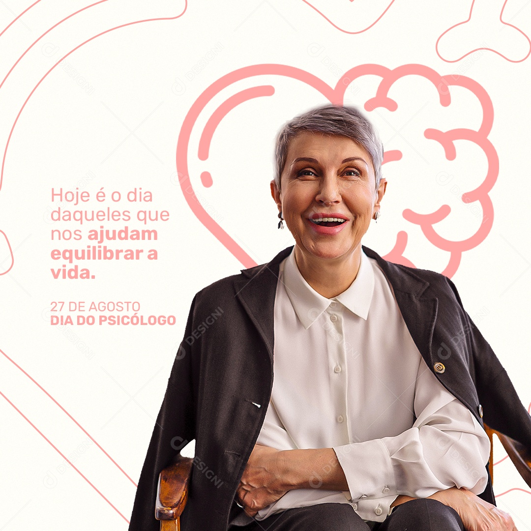 Dia do Psicólogo 27 de Agosto Ajudam a Equilibrar a Vida Social Media PSD Editável