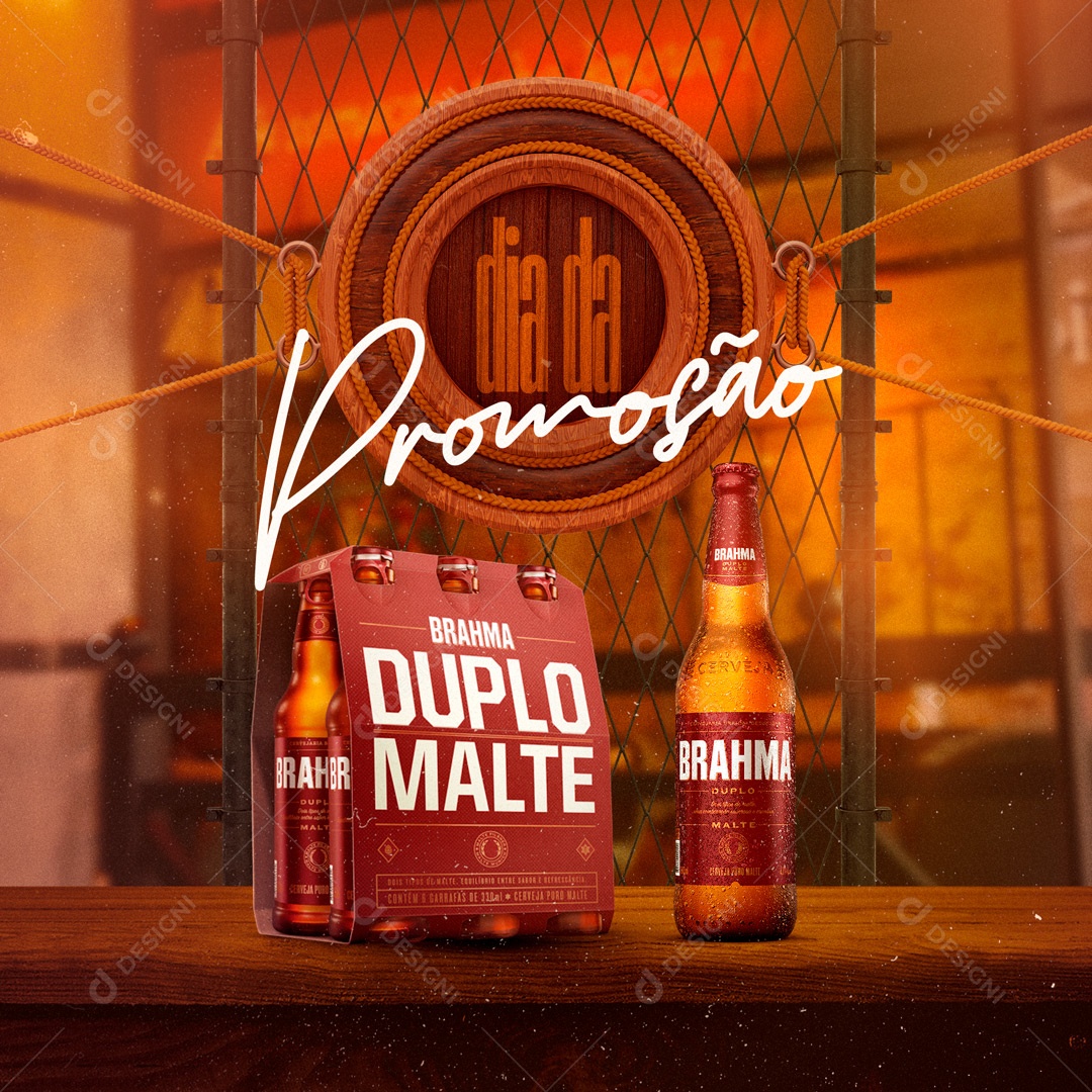 Social Media Bebidas Promoção Cerveja Brahma Dublo Malte PSD Editável