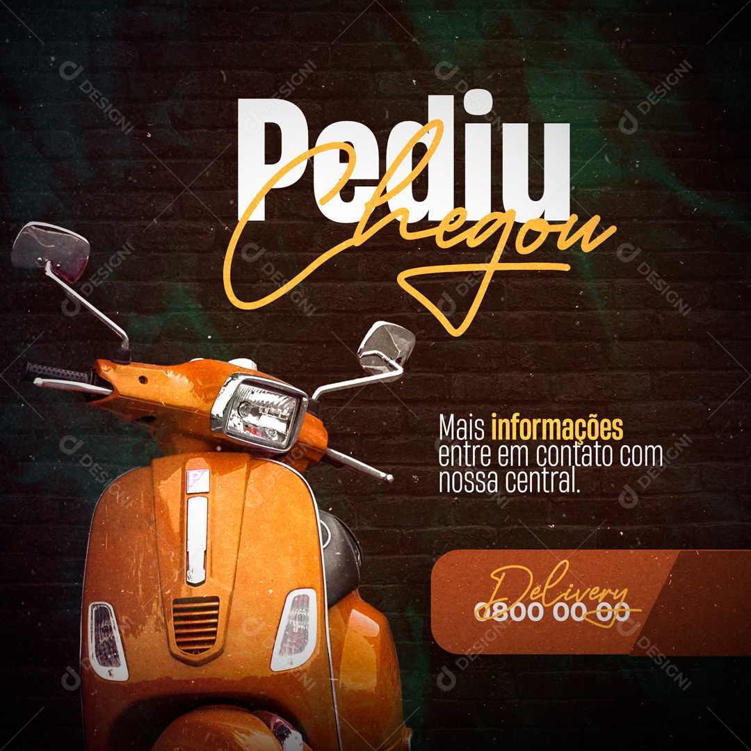 Social Media Bebidas Delivery Pediu Chegou Social Media PSD Editável