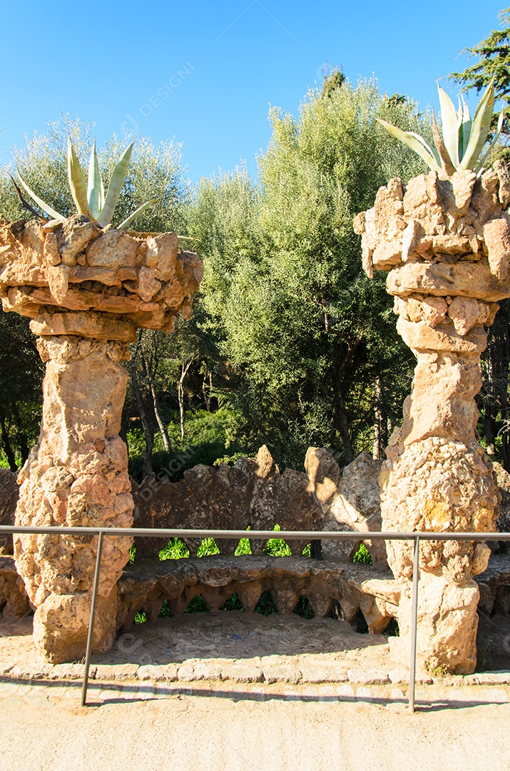 Parque guel atrações turísticas em Barcelona Espanha.